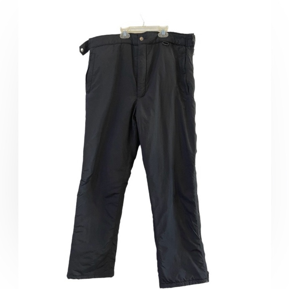 Men’s Sportina Black Full Side Zip Insulated Ski Snow Pants Adult XL | Winter